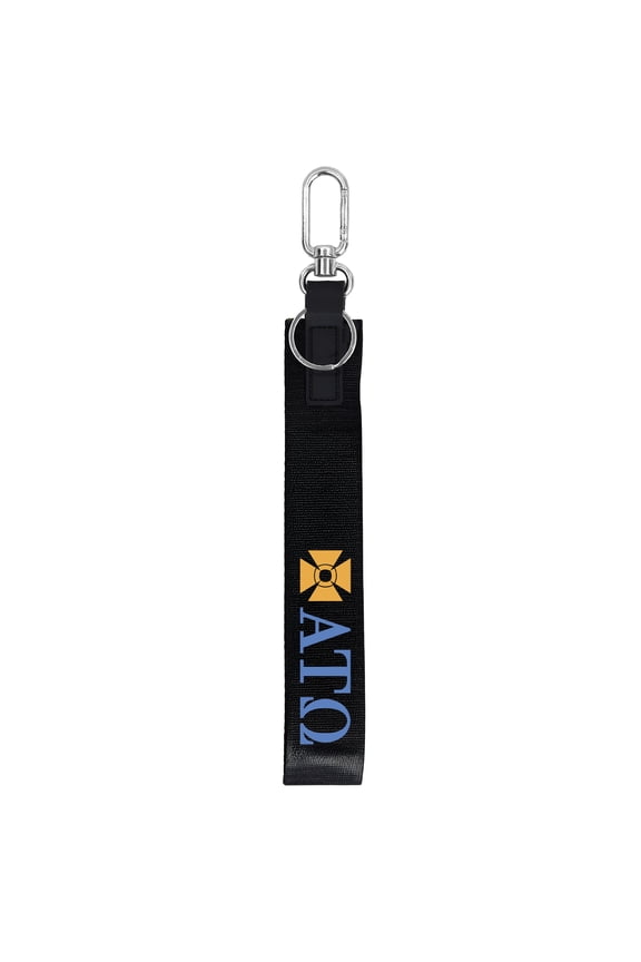 Alpha Tau Omega Keychain - Hands-Free Lanyard Keychain with Fraternity Letters and Logo, 9" Durable Polyester Strap with Alloy Hardware, Holder for Keys, Wallet, Accessories