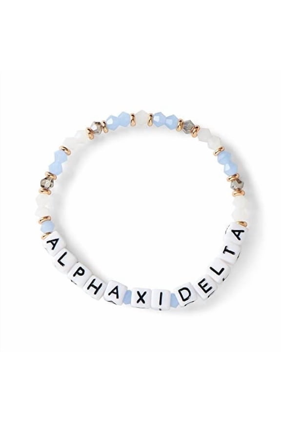 Alpha Xi Delta Bracelet Glass Bead Bracelet with AXD Name Beads, Greek Sorority Jewelry