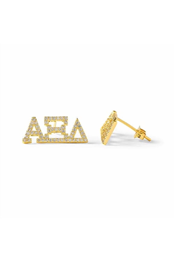 Sorority Shop Alpha Xi Delta Earrings AXD 18K Gold Plated Sorority Gifts Earrings, Long-Lasting Alpha Xi Delta Gifts for Women