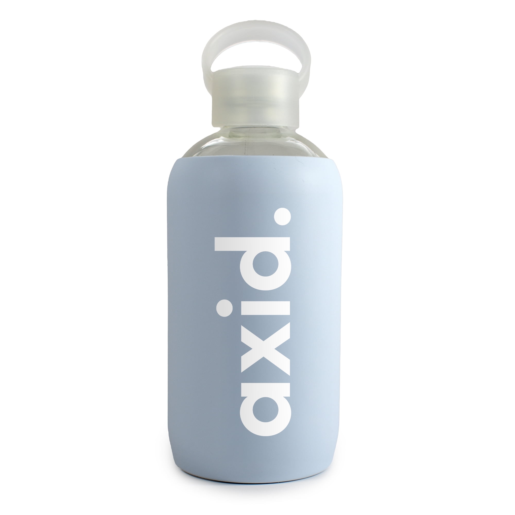 Sorority Shop Alpha Xi Delta Glass Water Bottle with Silicone Sleeve - 16 Oz Reusable Water Bottle with Leakproof Cap