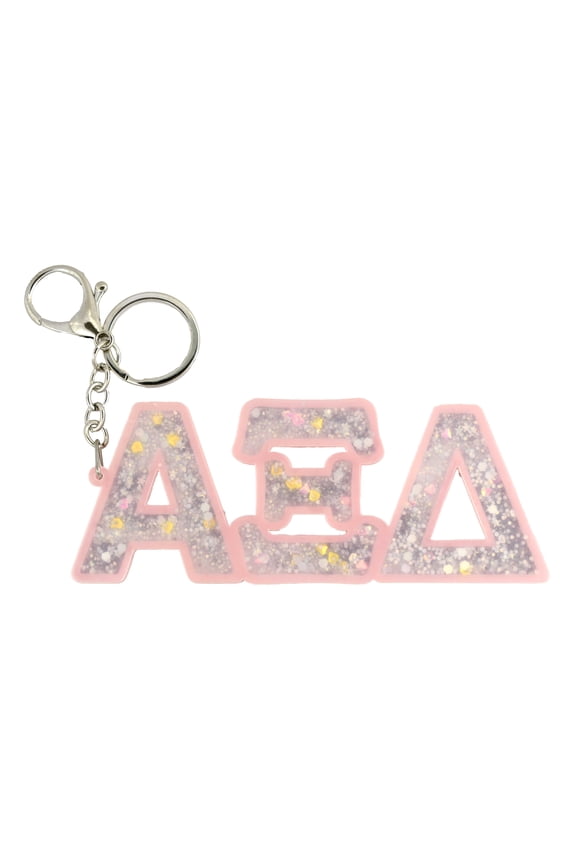 Alpha Xi Delta Glitter Keychain