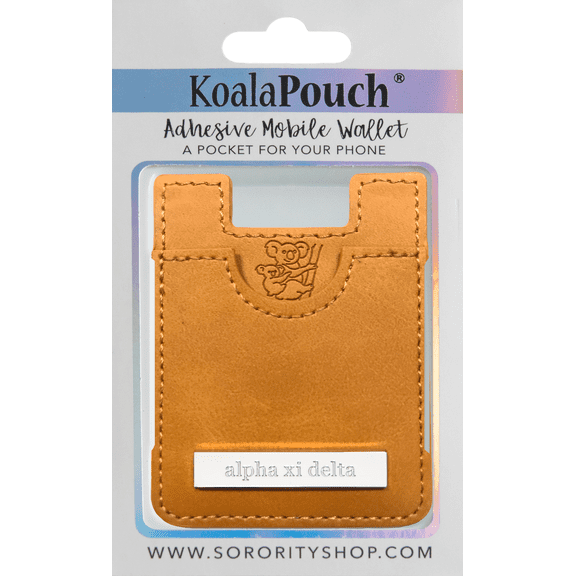 Sorority Shop Alpha Xi Delta - Leather Style Koala Pouch - Adhesive Mobile Wallet