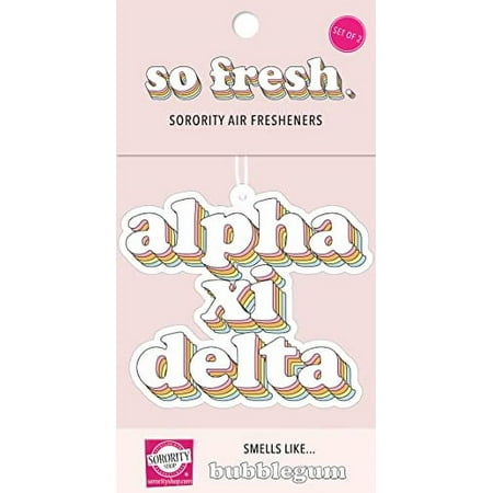 Sorority Shop Alpha Xi Delta Retro Air Freshener - AXD Bubblegum Scented Air Freshener – Sorority Retro Design Air Freshener for Car or Dorm– Sorority Gift, Charm Paraphernalia