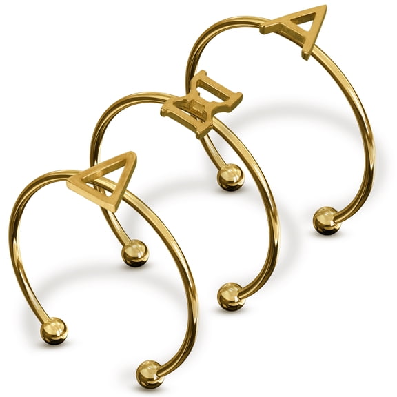 Sorority Shop Alpha Xi Delta Stacking Ring Set - Adjustable Rings with 18k Gold Plating