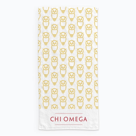 Sorority Shop Chi Omega Beach Towel - Brand Design 64" x 30", Soft Microfiber Beach Towel - Lightweight, Durable, Water Absorption, Quick Dry