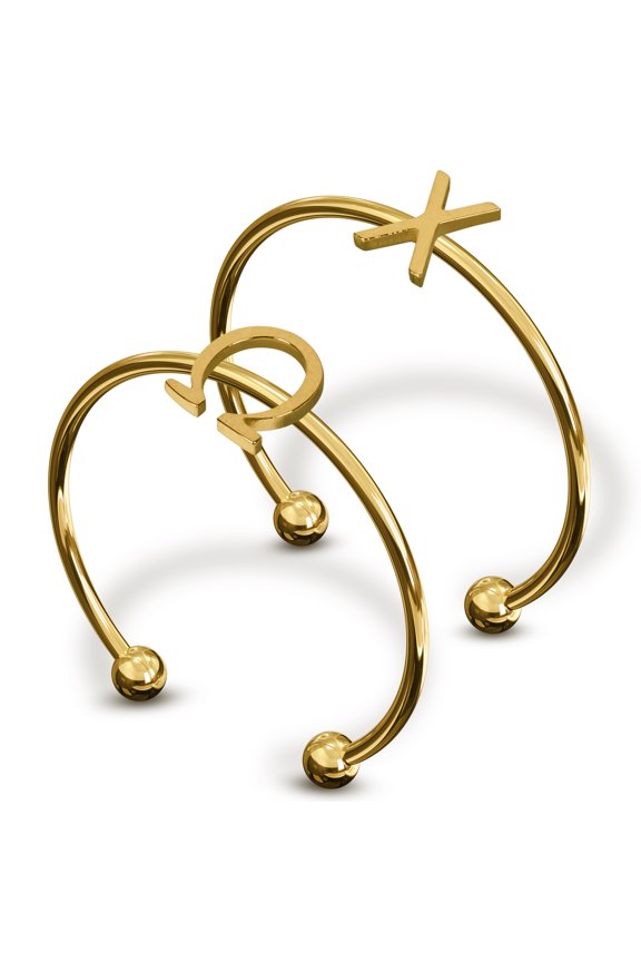 Chi Omega Stacking Ring Set - Adjustable Rings with 18k Gold Plating