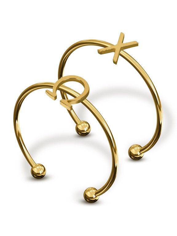 Chi Omega Stacking Ring Set - Adjustable Rings with 18k Gold Plating