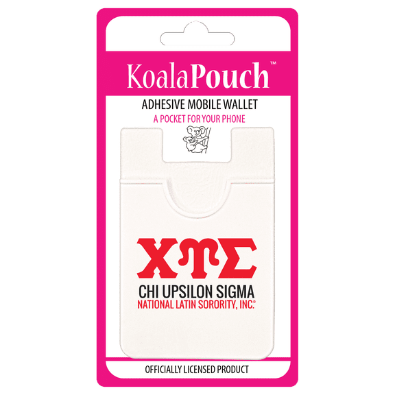 Sorority Shop Chi Upsilon Sigma - Koala Pouch - Adhesive Cell Phone Wallet with CUS Greek Letter Design