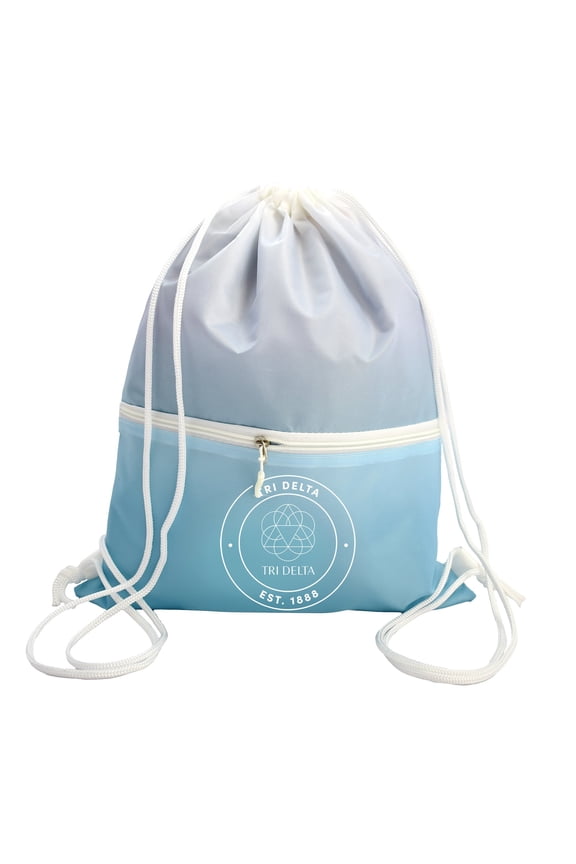 Delta Delta Delta Drawstring Backpack, Ombre Color Design