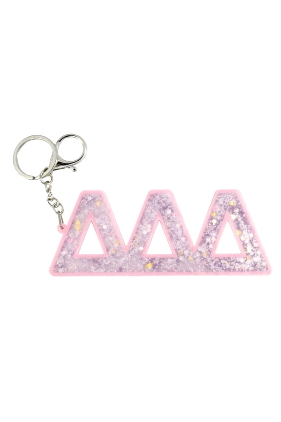Delta Delta Delta Glitter Keychain