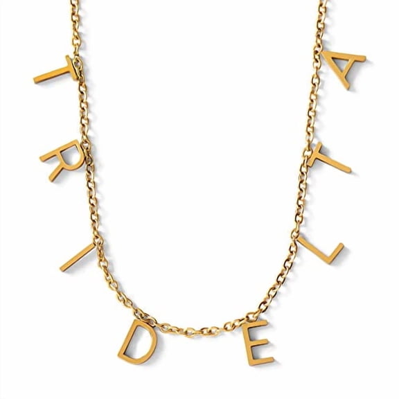 Sorority Shop Delta Delta Delta Necklace — DDD Name Necklace, 18K Gold Plated Sorority Gifts Necklace, Long-Lasting Tri Delta Gifts for Women
