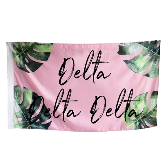 Sorority Shop Delta Delta Delta - Sorority Letter Flag (Tropical Design)