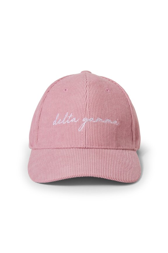 Delta Gamma Baseball Hat - Women's Corduroy Cap with Embroidered Sorority Name