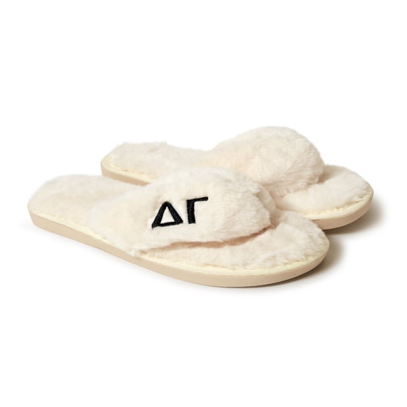 Sorority Shop Delta Gamma - Fuzzy Slippers for Women (Small, Size 5-6)