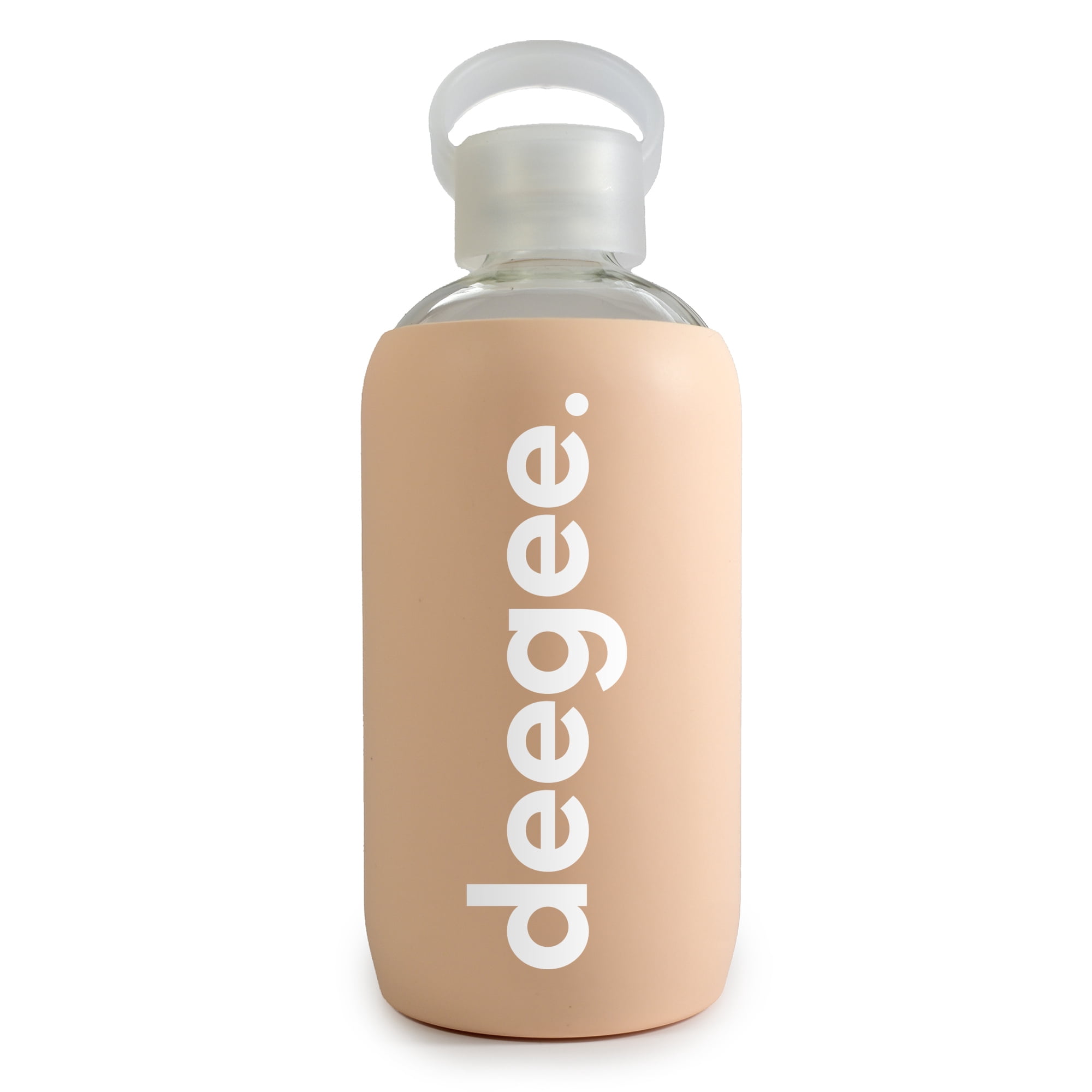 Sorority Shop Delta Gamma Glass Water Bottle with Silicone Sleeve - 16 Oz Reusable Water Bottle with Leakproof Cap