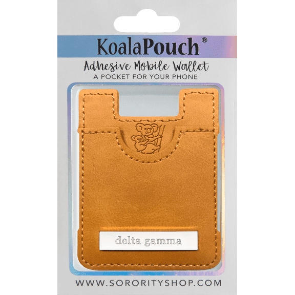 Sorority Shop Delta Gamma - Leather Style Koala Pouch - Adhesive Mobile Wallet