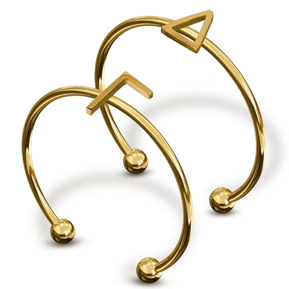 Sorority Shop Delta Gamma Stacking Ring Set - Adjustable Rings with 18k Gold Plating