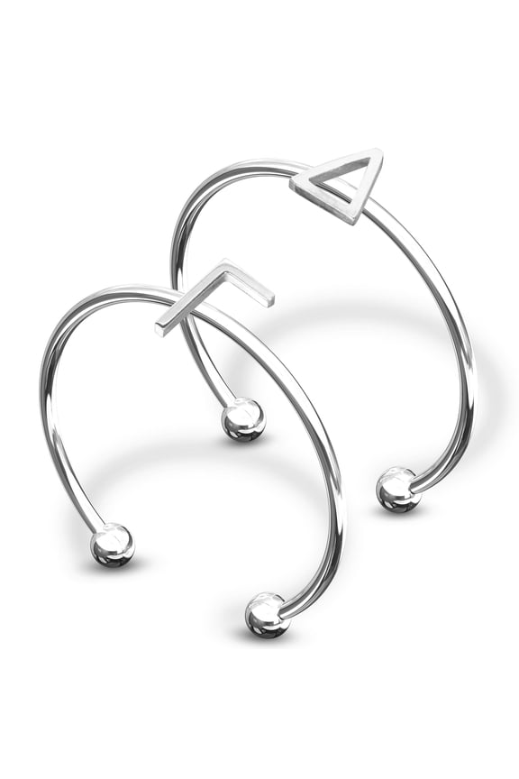 Delta Gamma Stacking Ring Set - Adjustable Rings with Silver Plating