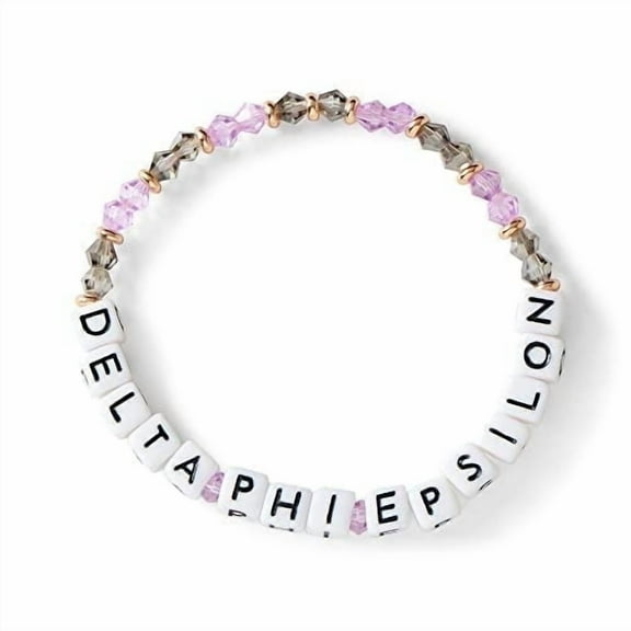 Sorority Shop Delta Phi Epsilon Bracelet — Glass Bead Bracelet with DPE Name Letter Beads, Greek Sorority Jewelry