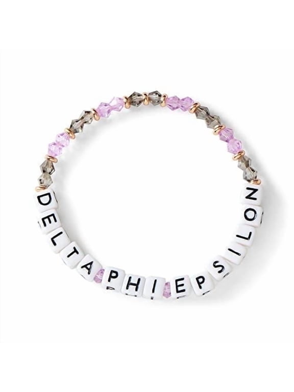 Delta Phi Epsilon Bracelet Glass Bead Bracelet with DPE Name Letter Beads, Greek Sorority Jewelry