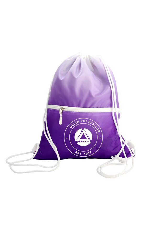 Delta Phi Epsilon Drawstring Backpack, Ombre Color Design