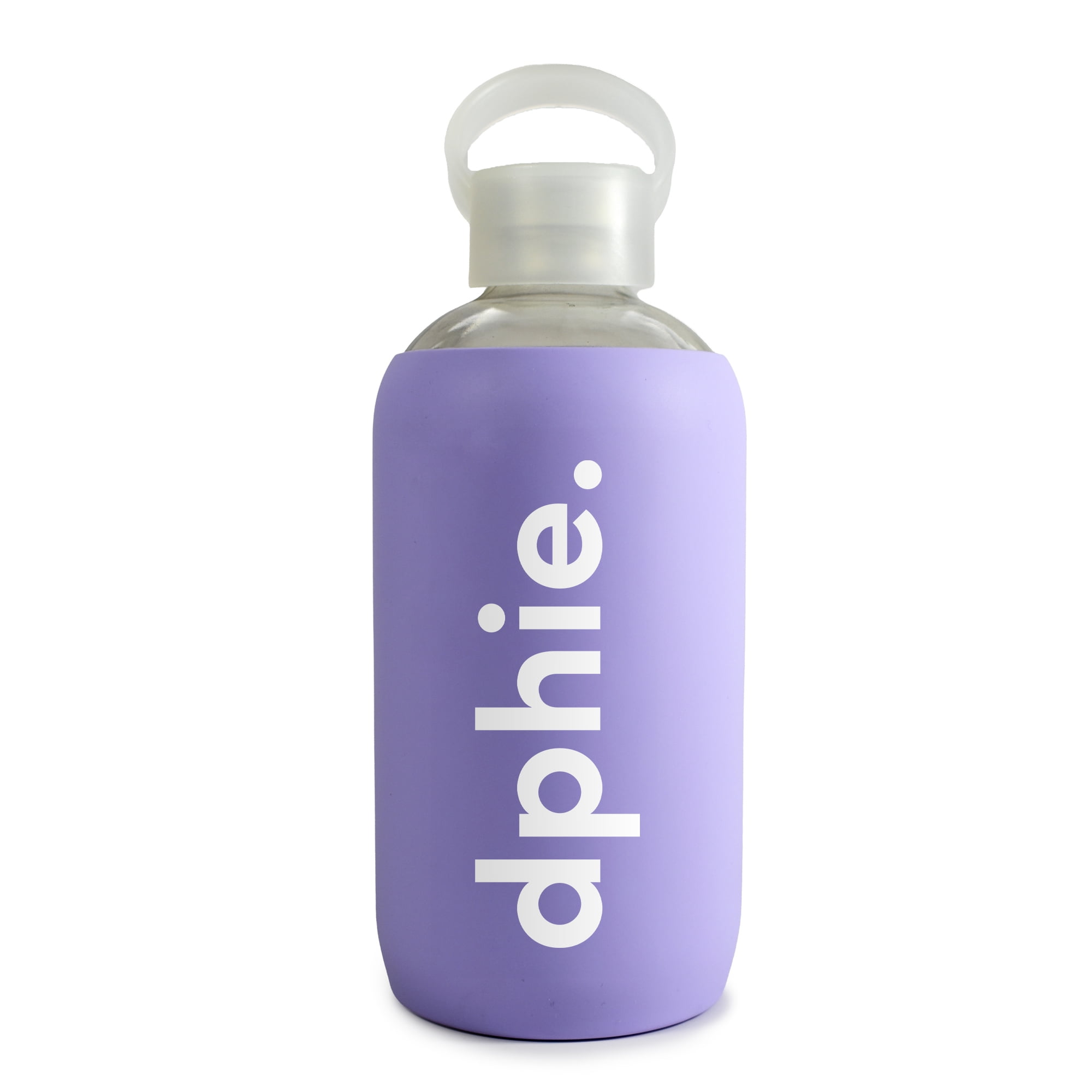 Sorority Shop Delta Phi Epsilon Glass Water Bottle with Silicone Sleeve - 16 Oz Reusable Water Bottle with Leakproof Cap