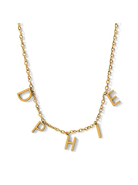Sorority Shop Delta Phi Epsilon Necklace DPE Name Necklace, 18K Gold Plated Sorority Gifts Necklace, Long-Lasting Delta Phi Epsilon Gifts for Women