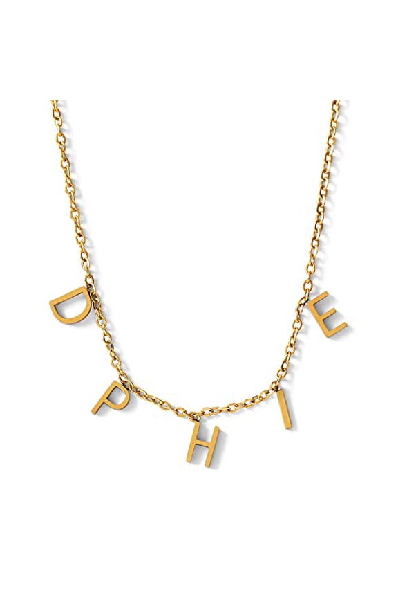 Sorority Shop Delta Phi Epsilon Necklace DPE Name Necklace, 18K Gold Plated Sorority Gifts Necklace, Long-Lasting Delta Phi Epsilon Gifts for Women