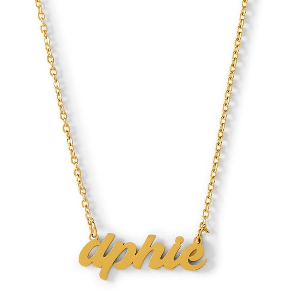 Sorority Shop Delta Phi Epsilon Necklace Retro Font Design with 18K Gold Plating, Gifts for Women