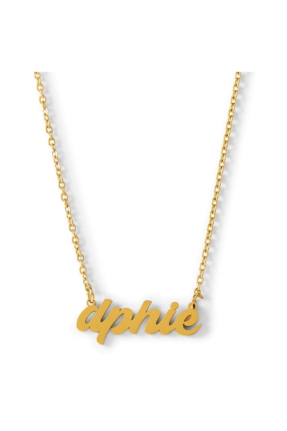 Delta Phi Epsilon Necklace Retro Font Design with 18K Gold Plating, Gifts for Women