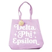 Sorority Shop Delta Phi Epsilon Retro Pom Pom Tote Bag