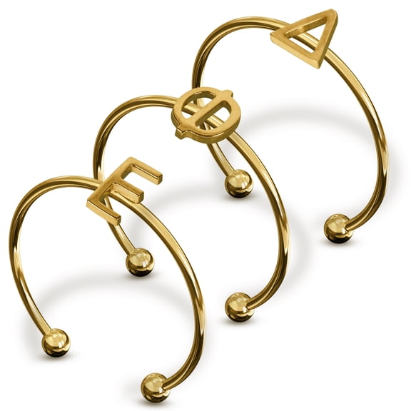 Sorority Shop Delta Phi Epsilon Stacking Ring Set - Adjustable Rings with 18k Gold Plating
