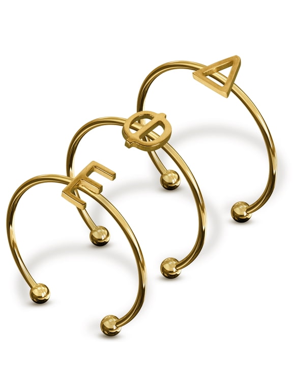 Delta Phi Epsilon Stacking Ring Set - Adjustable Rings with 18k Gold Plating