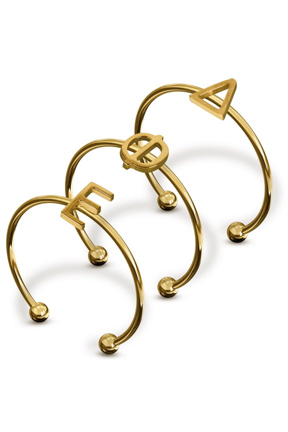 Delta Phi Epsilon Stacking Ring Set - Adjustable Rings with 18k Gold Plating