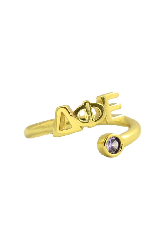 Delta Phi Epsilon Stacking Ring Set - Adjustable Rings with 18k Gold Plating