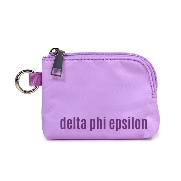 Sorority Shop Delta Phi Epsilon Zipper Wallet Pouch with Keyring, Sorority Name Design