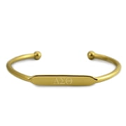 Sorority Shop Delta Sigma Theta Bracelet, 18k Gold-Plated Adjustable Cuff Bracelet with Greek Letters