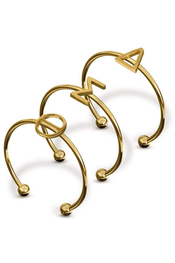 Delta Sigma Theta Stacking Ring Set - Adjustable Rings with 18k Gold Plating