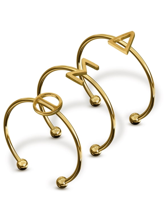 Delta Sigma Theta Stacking Ring Set - Adjustable Rings with 18k Gold Plating
