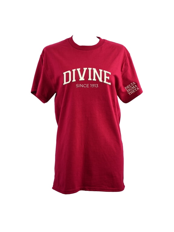 Delta Sigma Theta T-Shirt - Divine and Sorority Name Design, 100% Cotton, Size Medium