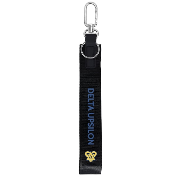 Sorority Shop Delta Upsilon Keychain - Hands-Free Lanyard Keychain with Fraternity Letters and Logo, 9" Durable Polyester Strap with Alloy Hardware, Holder for Keys, Wallet, Accessories