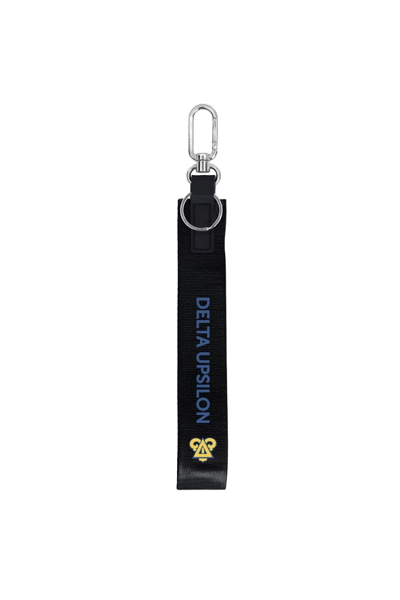 Delta Upsilon Keychain - Hands-Free Lanyard Keychain with Fraternity Letters and Logo, 9" Durable Polyester Strap with Alloy Hardware, Holder for Keys, Wallet, Accessories