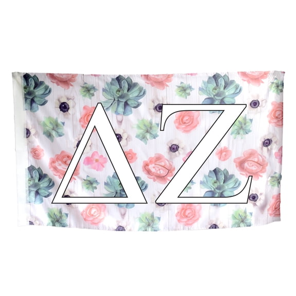 Sorority Shop Delta Zeta - Sorority Name Flag (Succulent Design)