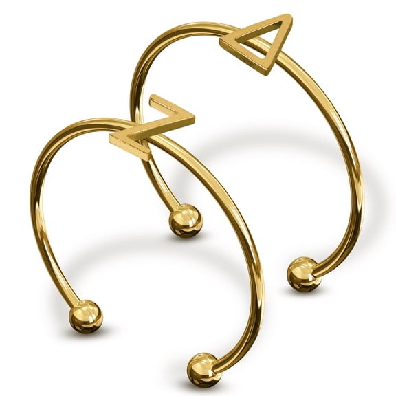 Sorority Shop Delta Zeta Stacking Ring Set - Adjustable Rings with 18k Gold Plating