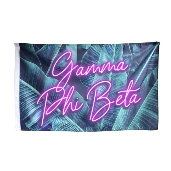 Sorority Shop Gamma Phi Beta - Sorority Name Flag (Neon Design)