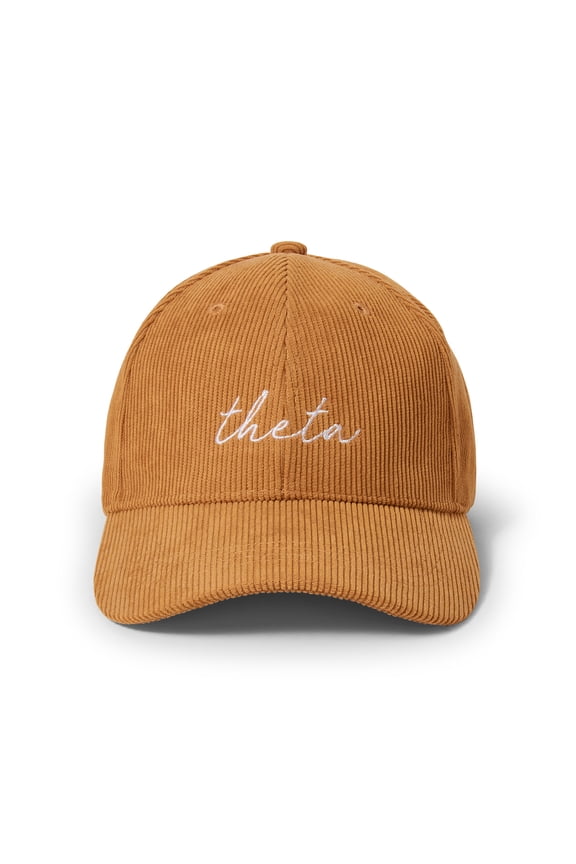 Kappa Alpha Theta Baseball Hat - Women's Corduroy Cap with Embroidered Sorority Name