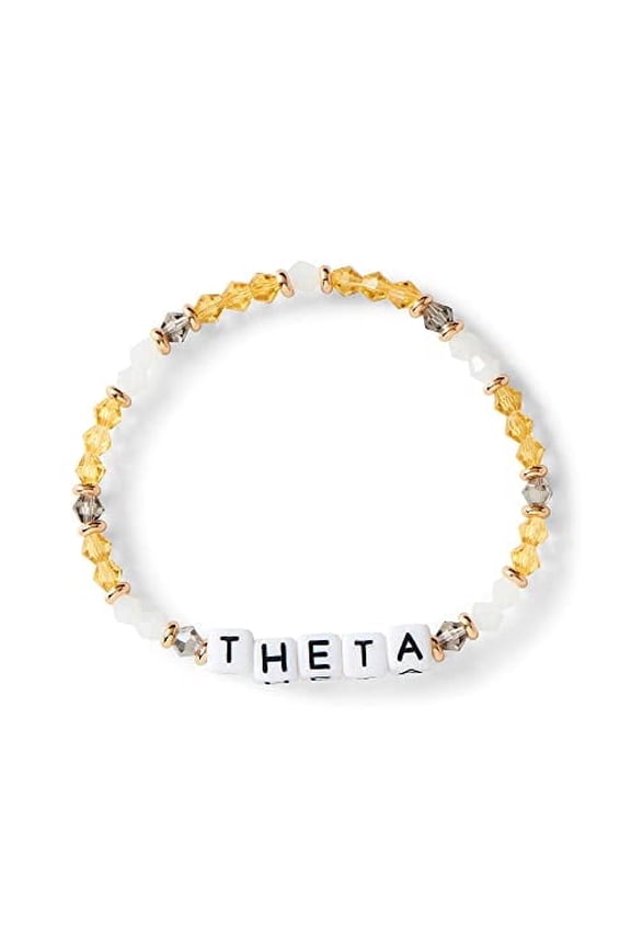 Sorority Shop Kappa Alpha Theta Bracelet Glass Bead Bracelet with KAT Name Beads, Greek Sorority Jewelry for Big Little Sorority Gifts