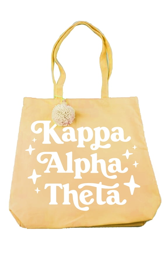 Kappa Alpha Theta Retro Pom Pom Tote Bag