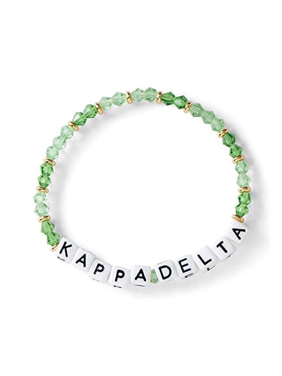 Kappa Delta Bracelet Glass Bead Bracelet with KD Name Beads, Greek Sorority Jewelry