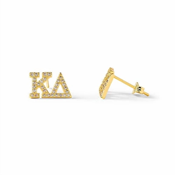 Sorority Shop Kappa Delta Earrings KD 18K Gold Plated Sorority Gifts Earrings, Long-Lasting Kappa Delta Gifts for Women